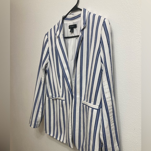 Halogen Blue & White Striped Blazer, Business Casual, Women’s, Size Large - Picture 4 of 7